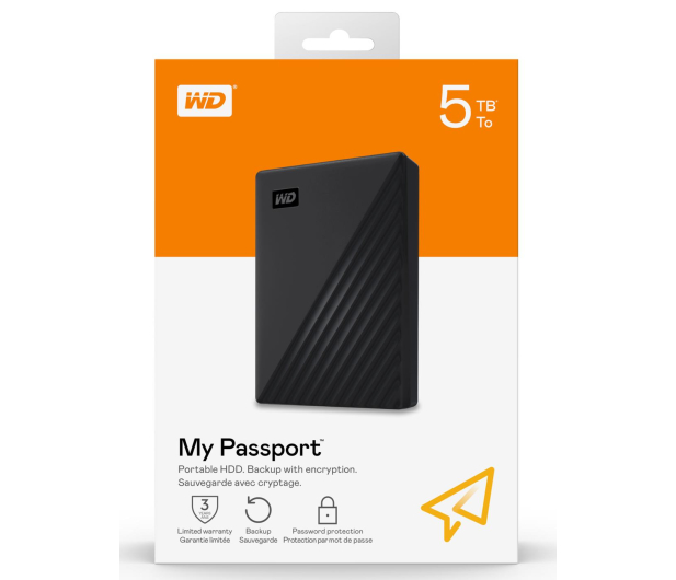 WD My Passport 5TB Black Worldwide WDBPKJ0050BBK-WESN - 530411 - zdjęcie 6